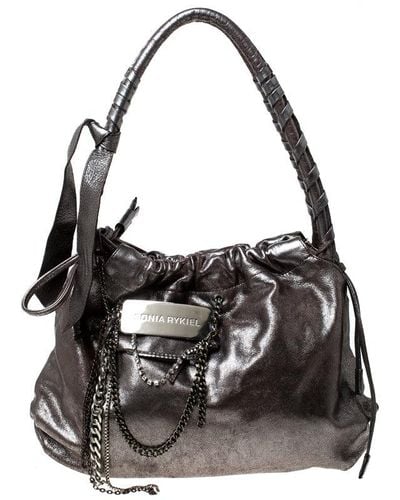 Sonia Rykiel Leather Chain Embellished Shoulder Bag - Black
