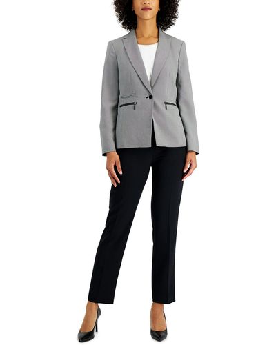 Le Suit Petites 2pc Polyester Pant Suit - Gray