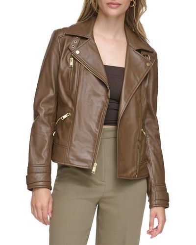 Andrew Marc Marc New York Salla Smooth Leather Coat - Brown