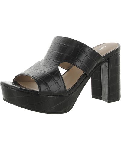 Sun & Stone Dariaa Faux Leather Cut-out Mule Sandals - Black