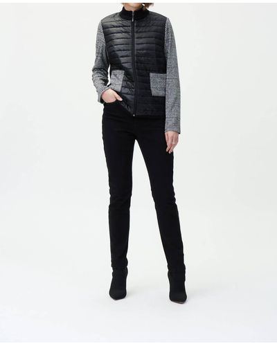 Joseph Ribkoff Puffer Jacket With Contrast Sleeves - Black
