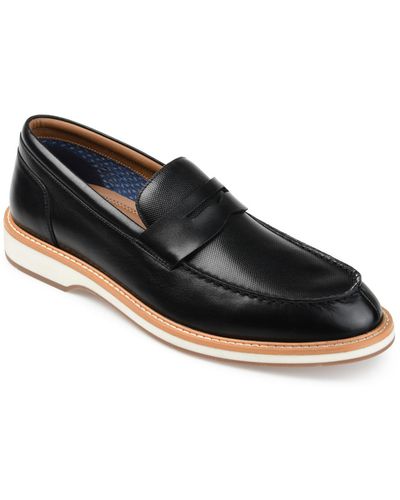 Thomas & Vine Watkins Leather Slip-on Loafers - Black