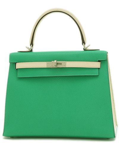 Hermès Kelly 25 Leather Handbag (pre-owned) - Green