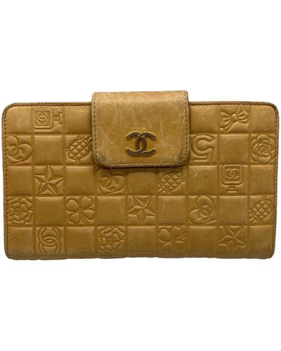 Chanel Cc Leather Wallet (pre-owned) - Natural