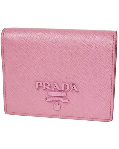 Prada Saffiano Leather Wallet (pre-owned) - Pink
