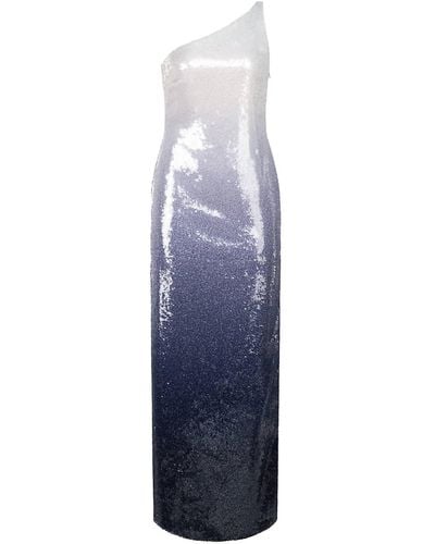 Halston Tinana Ombre Sequined Gown - Blue