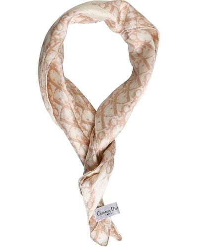 Dior D Oblique Shawl In Beige - Metallic