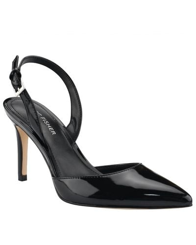 Marc Fisher Davon4 Patent Leather Heels - Black