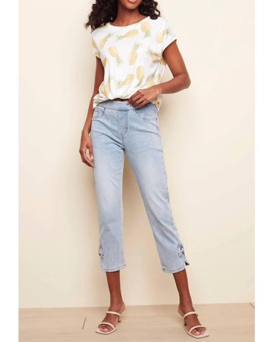 Charlie b Pull-on Bow Crop Jean - Blue