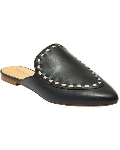 Jack Rogers Clarke Cord Leather Pointed Toe Mules - Black