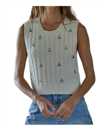 By Together Wild Flower Sweater Vest - Gray