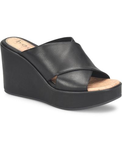 b.ø.c. Cici Wrapped Wedge Casual Wedge Sandals - Gray