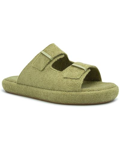 Ilio Smeraldo Frankie 2 Terry Cloth Flat Slide Sandals - Green