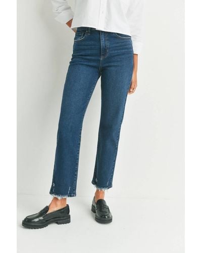 Just Black Denim Olivia Straight Leg Jeans - Blue