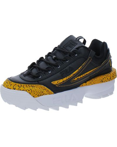 Blue and gold fila disruptor top