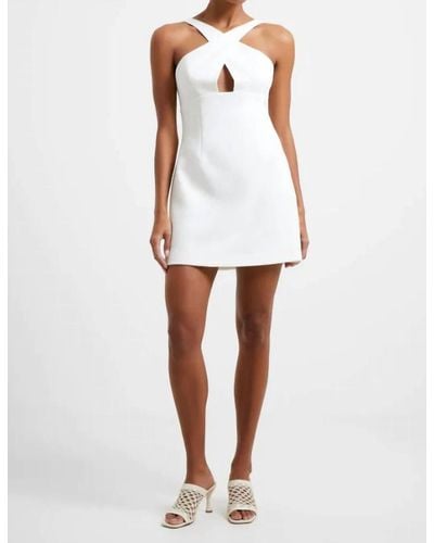 French Connection Whisper Ruth Crossover Neck Mini Dress - White