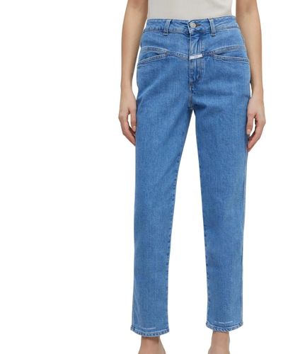 Closed Pedal Pusher Jean - Blue