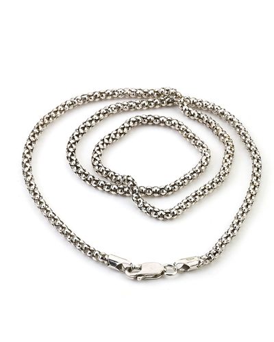 Samuel B. Sterling 24" 3mm Oxidized Popcorn Chain Samuel B. Hang Tag - Metallic