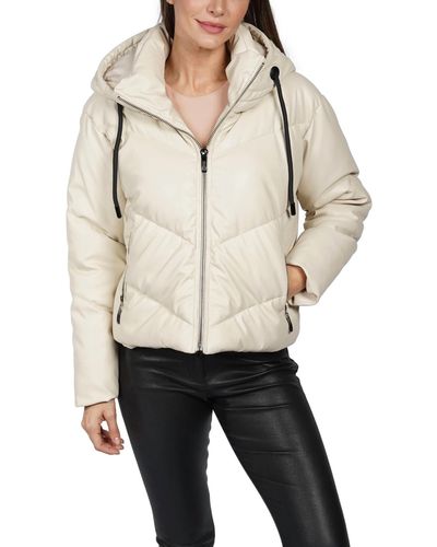 Love Token Sami Puffer Faux Leather Jacket - Natural