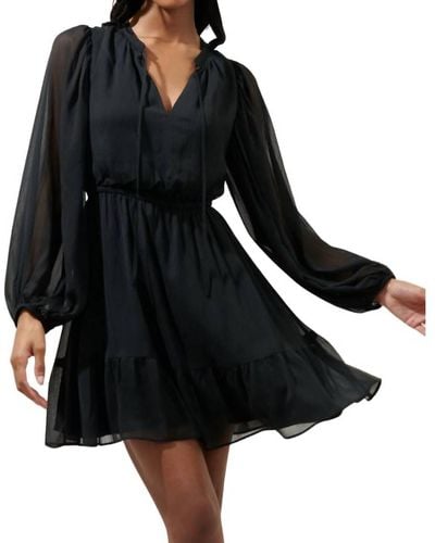 Sugarlips Paxton Balloon Sleeve Mini Dress - Black