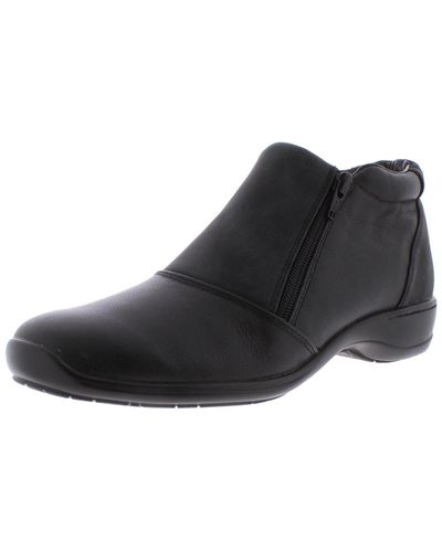 Ros Hommerson Superb Comfort Leather Wedges Casual Boots - Black
