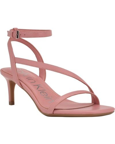 Calvin Klein Iryna Square Toe Kitten Heel Heels - Pink