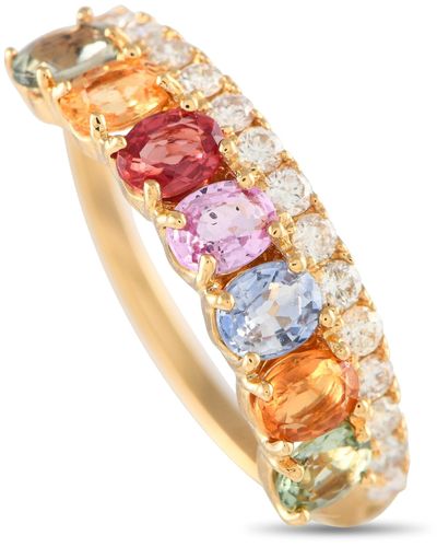 Non-Branded Lb Exclusive 18k Yellow 0.27ct Diamond And Multicolored Sapphire Ring Mf30-103123 - Metallic