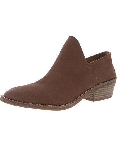 Lucky Brand Leather Embossed Shooties - Brown
