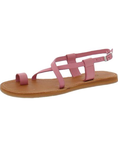 Hari Mari Faux Leather Thong Slingback Sandals - Pink