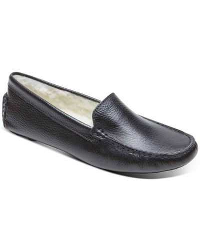 Rockport Bayview Leather Comfort Footbed Loafers - Black