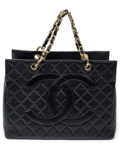 Chanel Cc Timeless Grand Shopping Tote - Black