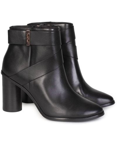 Ted Baker Matyna Leather Ankle Boots - Black