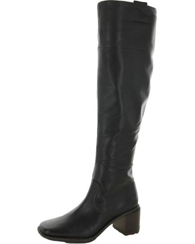 Franco Sarto Forla Leather Square Toe Over-the-knee Boots - Black