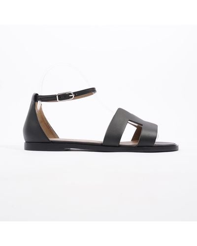 Hermès Santorini Sandals Calfskin Leather - Black
