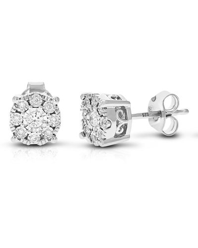Vir Jewels 1/5 Cttw 18 Stones Round Lab Grown Diamond Studs Earrings .925 Sterling Prong Set Round Shape - Metallic