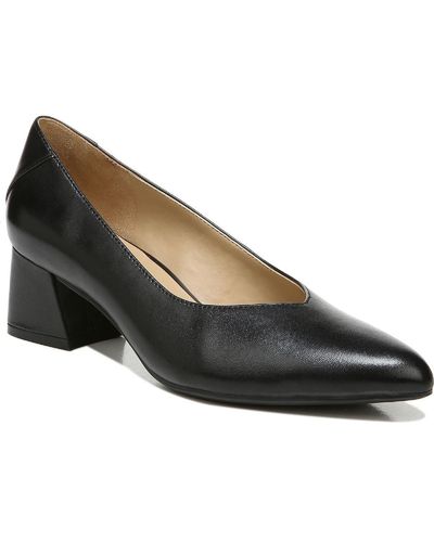 Naturalizer Malynn Leather Pointed Toe Pumps - Black