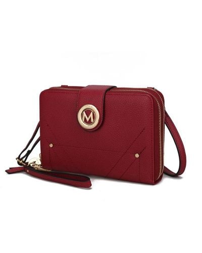 MKF Collection by Mia K Sage Cell-phone - Wallet Crossbody Bag With Optional Wristlet - Red