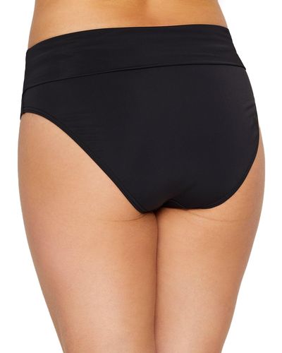 Sunsets Fold-over High-waist Bikini Bottom - Black