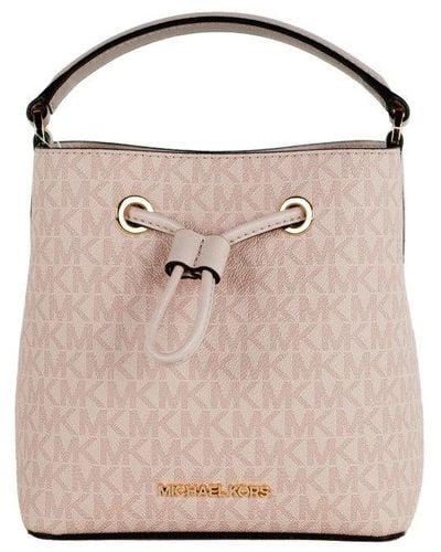 Michael Kors Emilia Small Drawstring Bucket Bag Crossbody Powder Blush Pink