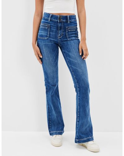 American Eagle Outfitters Ae Ne(x)t Level Super High-waisted Flare Jean - Blue