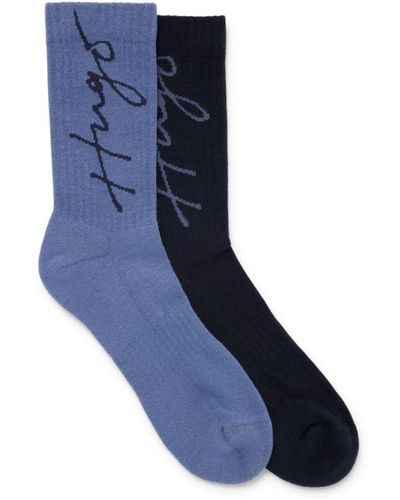 HUGO Two-pack Of Quarter-length Socks - Blue