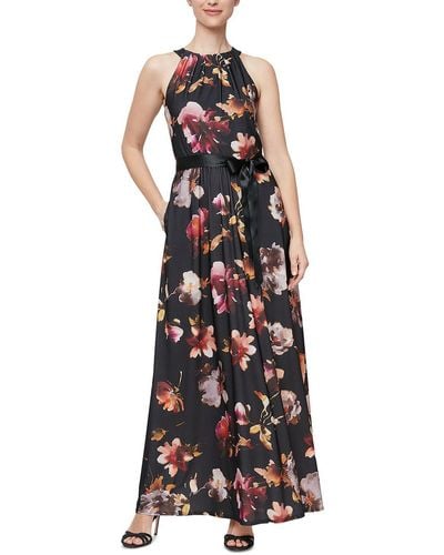 SLNY Maxi Floral Halter Dress - Multicolor