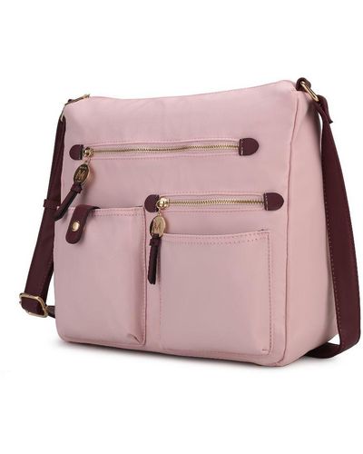 MKF Collection by Mia K Serena Color-block Nylon 's Shoulder Bag - Pink