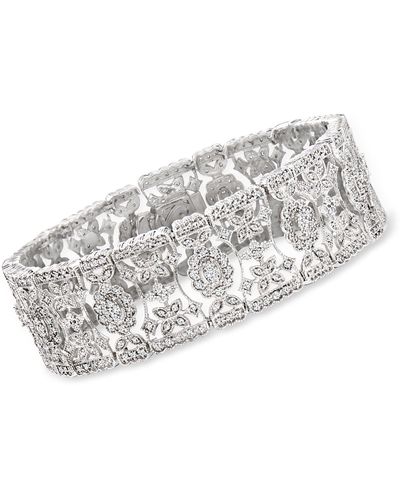 Ross-Simons Diamond Floral Bracelet - White