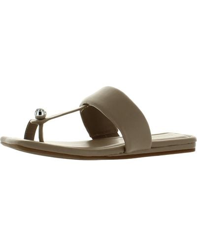 Alfani Estelle Faux Leather Toe Loop Slide Sandals - Brown