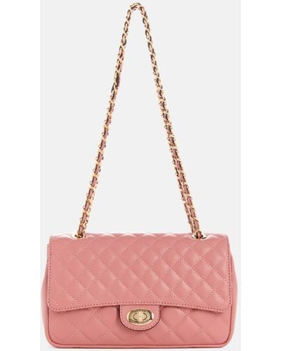 Guess Factory Stars Hollow Quilted Crossbody - Pink