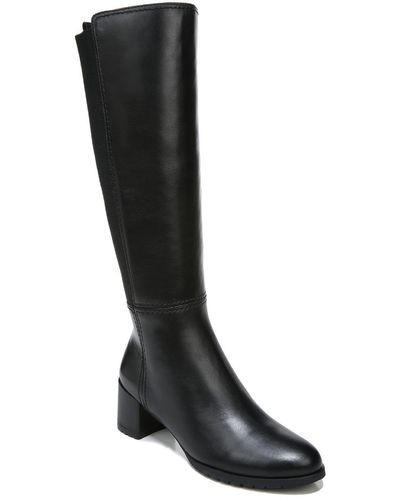 Naturalizer Brent Leather Wide Calf Knee-high Boots - Black