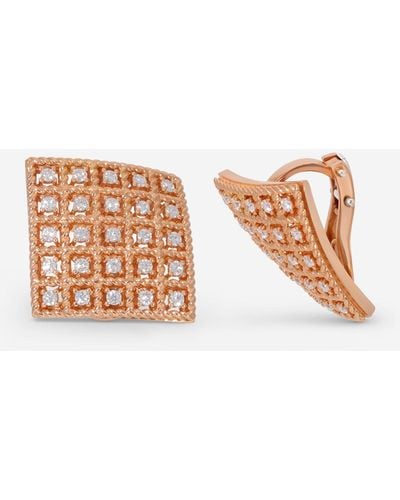 Roberto Coin Byzantine Barocco 18k Gold Diamond Stud Earrings 7771948axerx - Pink
