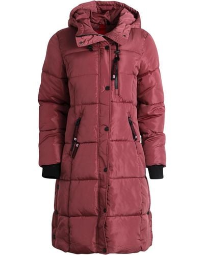 canada weather gear Olcw895ec Quilted Long Puffer Jacket - Red