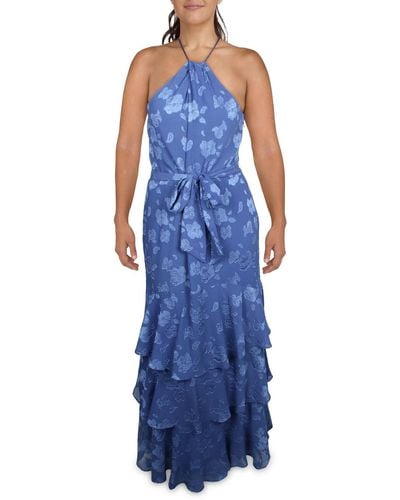 Lauren by Ralph Lauren Maxi Adjustable Halter Dress - Blue